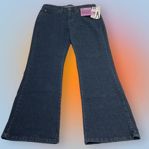 LEE Women’s 10 Short SLENDER SECRET STRETCH BOOTCUT Blue Jeans - Picture 2 of 4